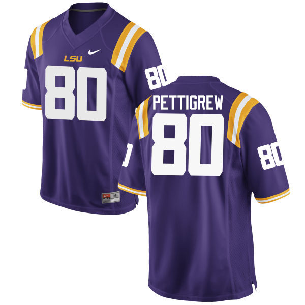 Men LSU Tigers #80 Jamal Pettigrew College Football Jerseys Game-Purple